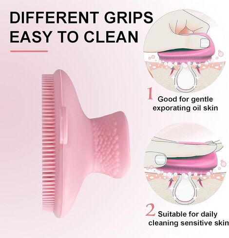 Mini Silicone Face Cleaning Brush, Manual Facial Scrubber Exfoliator Cleaning Brush Pad Soft Face Cleanser for Exfoliating and Massage Pore for All Skin Types in Saudi Arabia