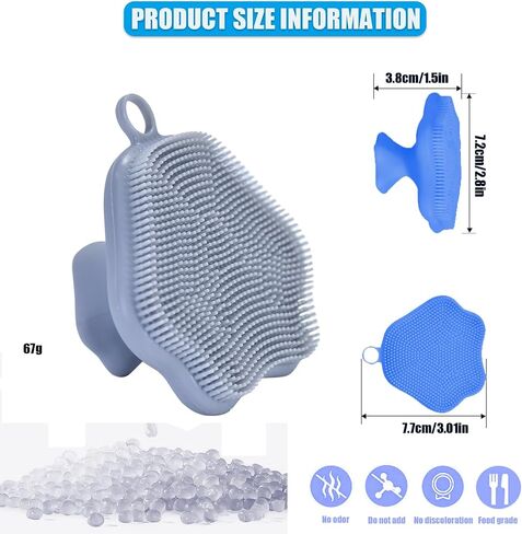 Mini Silicone Face Cleaning Brush, Manual Facial Scrubber Exfoliator Cleaning Brush Pad Soft Face Cleanser for Exfoliating and Massage Pore for All Skin Types in Saudi Arabia