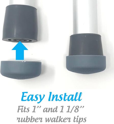 الحزمة: 6 أزواج من أغطية TuffCaps Walker Glide الفاخرة للاستخدام مع أطراف مطاطية (تباع بشكل منفصل) (رمادي) in Kuwait