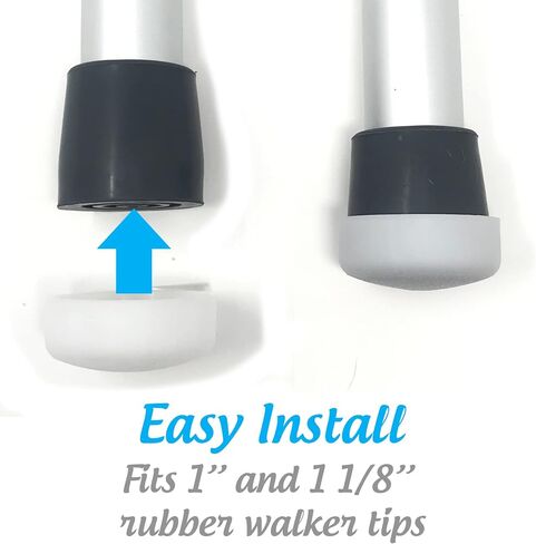 الحزمة: 6 أزواج من أغطية TuffCaps Walker Glide الفاخرة للاستخدام مع أطراف مطاطية (تباع بشكل منفصل) (رمادي) in Kuwait