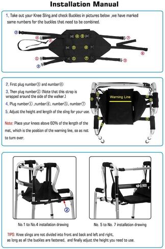 NEPPT مشايات الركبة حبال معلقة للركبة غطاء وسادة وسادة سلامة طبية للمريض ترفع حبال الساق لإصابات القدم لكبار السن والبالغين in Kuwait