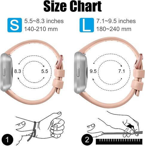 Tobfit Bands Compatible with Fitbit Versa 2 and Fitbit Versa/Versa Lite/Versa Special, Soft Replacement Sport Wristbands Accessories for Women Men in Kuwait