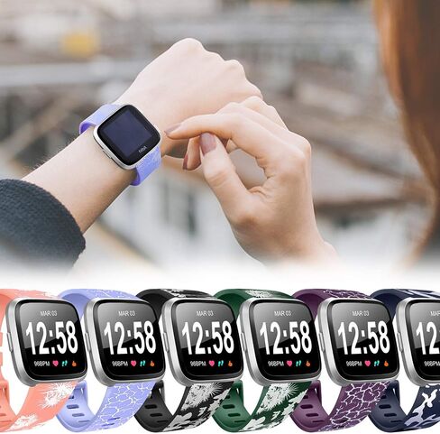 Tobfit Bands Compatible with Fitbit Versa 2 and Fitbit Versa/Versa Lite/Versa Special, Soft Replacement Sport Wristbands Accessories for Women Men in Kuwait