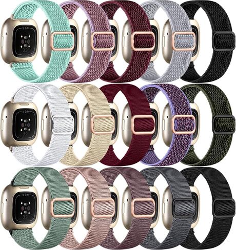 15 حزمة من الأربطة القابلة للتمدد لـ Fitbit Versa 4/Versa 3/Sense/Sense 2 Bands للنساء in Kuwait