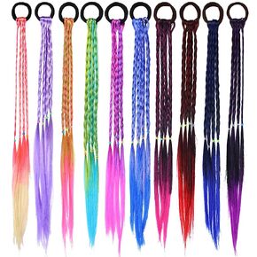 10 عبوات من وصلات الشعر الملونة للأطفال، وصلات شعر للضفائر، وصلات شعر ذيل الحصان، وصلات شعر مضفرة، وصلات شعر مضفرة، وصلات شعر مضفرة، قطع شعر يومية مجنونة للفتيات المراهقات in Kuwait