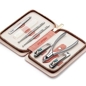 MR.GREEN 7in1 Manicure Sets Personal Care Tools Stainless Steel Professional Nail Clippers Pedicure Set Travel Case Kits (Mr-6020) in Kuwait