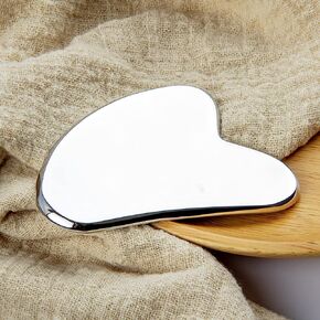 اول شو اداة تدليك الوجه غوا شا من الستانلس ستيل لرفع وشد الوجه، اداة غوا شا الاصلية للعناية بالبشرة والتصريف اللمفاوي in Kuwait