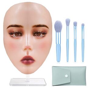 3D Reusable Makeup Practice Face, Silicone Makeup Practice Board for Beginners and Makeup Artists