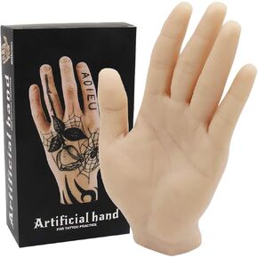 Tattoo Practice Hand, CINRA Silicone Fake Tattoo Hand Practice Skin Dummy Fake Tattoo Skins Supplies for Tattoo Artists and Beginners (Left Tatoo Hand)… in Saudi Arabia