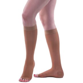 Allegro 20-30mmHg Essential 19 Sheer Support Open Toe Compression Sock - Unisex, Open Toe, Knee High Support Stockings in Saudi Arabia