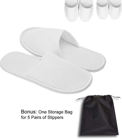 AhfuLife Spa Slippers 5/10 Pairs of Hotel Slippers, Disposable Slippers Closed-Toe Slippers, House Slippers Unisex, Bride Slippers, Non-slip slippers for Guest, Bedroom, Wedding, Party, Travel in Saudi Arabia