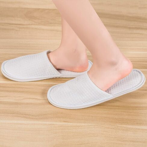 AhfuLife Spa Slippers 5/10 Pairs of Hotel Slippers, Disposable Slippers Closed-Toe Slippers, House Slippers Unisex, Bride Slippers, Non-slip slippers for Guest, Bedroom, Wedding, Party, Travel in Saudi Arabia