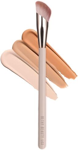 Bethy Beauty Angled Under Eye Concealer Brush, Finger Shape Nose Contour Makeup Brush for Liquid and Cream Blending and Diffusing,Small Foundation Brush Cosmtic Tool Smooth Canvas in Saudi Arabia