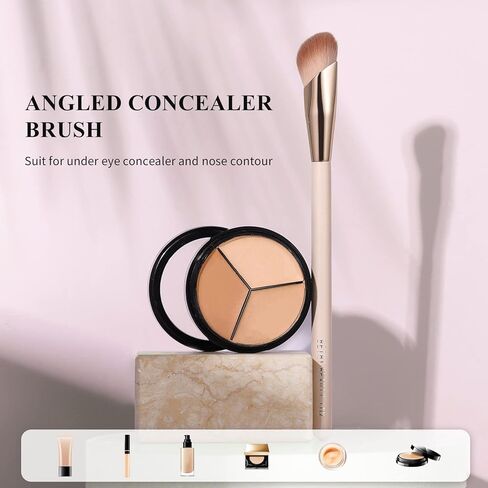 Bethy Beauty Angled Under Eye Concealer Brush, Finger Shape Nose Contour Makeup Brush for Liquid and Cream Blending and Diffusing,Small Foundation Brush Cosmtic Tool Smooth Canvas in Saudi Arabia