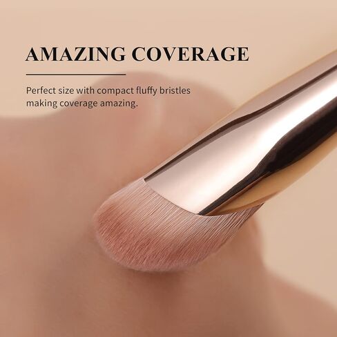 Bethy Beauty Angled Under Eye Concealer Brush, Finger Shape Nose Contour Makeup Brush for Liquid and Cream Blending and Diffusing,Small Foundation Brush Cosmtic Tool Smooth Canvas in Saudi Arabia