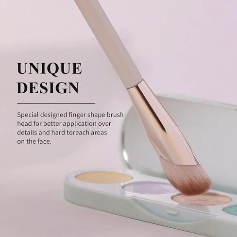 Bethy Beauty Angled Under Eye Concealer Brush, Finger Shape Nose Contour Makeup Brush for Liquid and Cream Blending and Diffusing,Small Foundation Brush Cosmtic Tool Smooth Canvas in Saudi Arabia