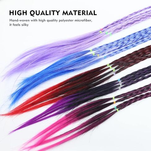 10 عبوات من وصلات الشعر الملونة للأطفال، وصلات شعر للضفائر، وصلات شعر ذيل الحصان، وصلات شعر مضفرة، وصلات شعر مضفرة، وصلات شعر مضفرة، قطع شعر يومية مجنونة للفتيات المراهقات in Kuwait