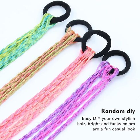 10 عبوات من وصلات الشعر الملونة للأطفال، وصلات شعر للضفائر، وصلات شعر ذيل الحصان، وصلات شعر مضفرة، وصلات شعر مضفرة، وصلات شعر مضفرة، قطع شعر يومية مجنونة للفتيات المراهقات in Kuwait