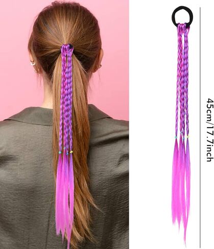 10 عبوات من وصلات الشعر الملونة للأطفال، وصلات شعر للضفائر، وصلات شعر ذيل الحصان، وصلات شعر مضفرة، وصلات شعر مضفرة، وصلات شعر مضفرة، قطع شعر يومية مجنونة للفتيات المراهقات in Kuwait