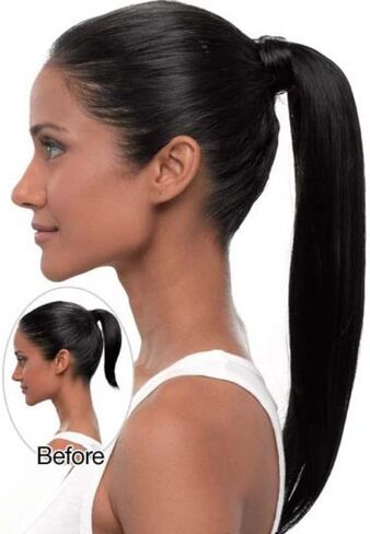 1Pc Long Straight Ponytail Extensions Wrap Around Ponytail 22 Inch Straight Pony Tail Synthetic Hair Piece Clip in Ponytail Hair Extensions Hairpiece for Women Girls in Saudi Arabia