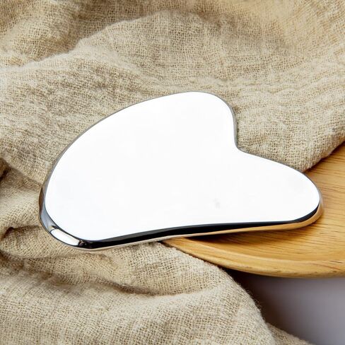 اول شو اداة تدليك الوجه غوا شا من الستانلس ستيل لرفع وشد الوجه، اداة غوا شا الاصلية للعناية بالبشرة والتصريف اللمفاوي in Kuwait