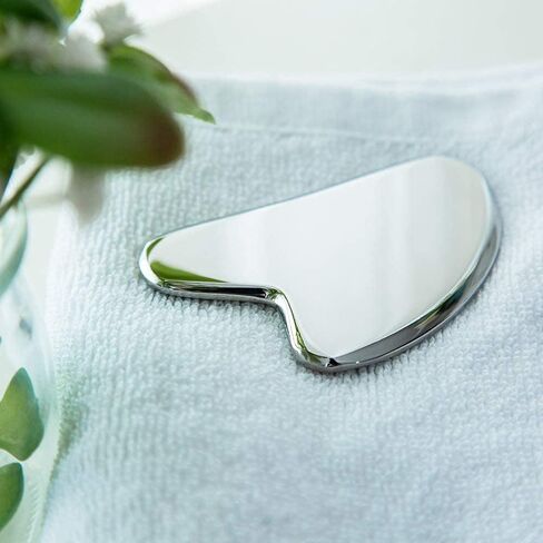 اول شو اداة تدليك الوجه غوا شا من الستانلس ستيل لرفع وشد الوجه، اداة غوا شا الاصلية للعناية بالبشرة والتصريف اللمفاوي in Kuwait