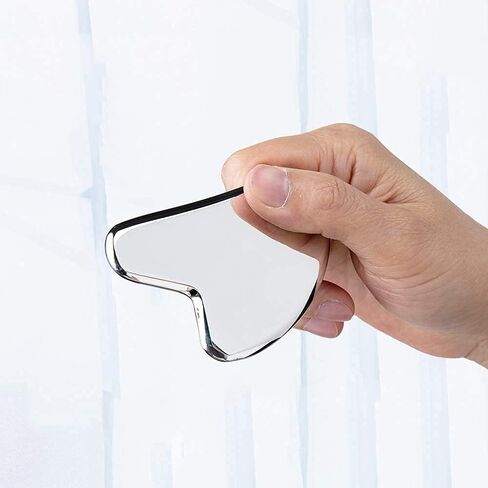 اول شو اداة تدليك الوجه غوا شا من الستانلس ستيل لرفع وشد الوجه، اداة غوا شا الاصلية للعناية بالبشرة والتصريف اللمفاوي in Kuwait