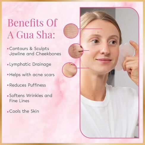 Derma Roller Kit (0.25mm) And Gua Sha Gift Set - 2 In 1 Derma Roller Kit Massager And Skin Care Tools For Face, Neck, Eyes - Facial Roller And Massager - Great Birthday, Valentines Day Gift for Women in Saudi Arabia
