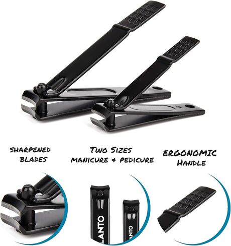 Milanto Nail Clippers – Nail Clippers for Men and Women – Professional Fingernail Clippers – Durable Stainless Steel – Includes Pocket Mirror, Tweezers, Nail File – Manicure and Pedicure Set in Kuwait