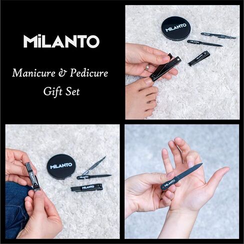 Milanto Nail Clippers – Nail Clippers for Men and Women – Professional Fingernail Clippers – Durable Stainless Steel – Includes Pocket Mirror, Tweezers, Nail File – Manicure and Pedicure Set in Kuwait
