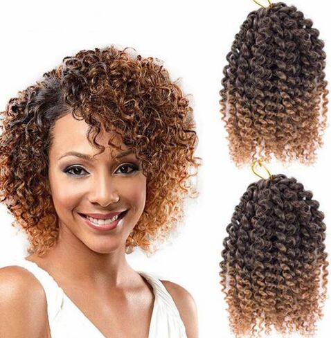 9 Bundles/Lot Haolocs Marlybob Crochet Braids Hair Short Passion Twist Synthetic Kinky Curly Braiding Hair Extensions (T1B/Gray, 12 Inch) in Saudi Arabia