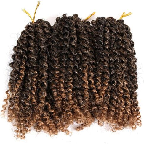 9 Bundles/Lot Haolocs Marlybob Crochet Braids Hair Short Passion Twist Synthetic Kinky Curly Braiding Hair Extensions (T1B/Gray, 12 Inch) in Saudi Arabia
