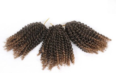 9 Bundles/Lot Haolocs Marlybob Crochet Braids Hair Short Passion Twist Synthetic Kinky Curly Braiding Hair Extensions (T1B/Gray, 12 Inch) in Saudi Arabia