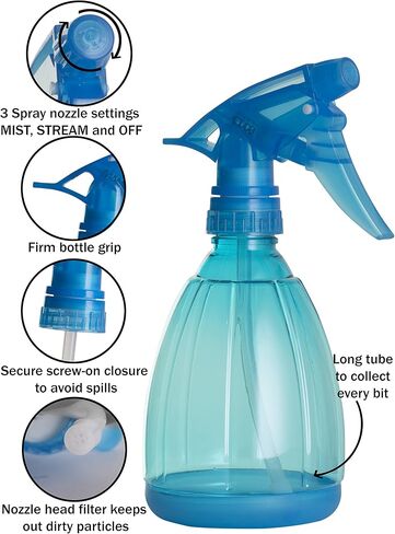 زجاجات رشاشات فارغة - عبوة من 3 قطع - بخاخ قابل لإعادة الملء سعة 30 أونصة - مانع للتسرب - بخاخة متينة مزودة برذاذ وأوضاع ستريم in Kuwait