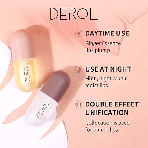 Lip Plumper, Lip Plumping Lip Gloss, Lip Care Serum, Lip Enhancer, Reduce Fine Lines, Increased Elasticity, Lip Enhancer for Fuller (Ginger+ Peppermint Lip Plumper Set) in Saudi Arabia