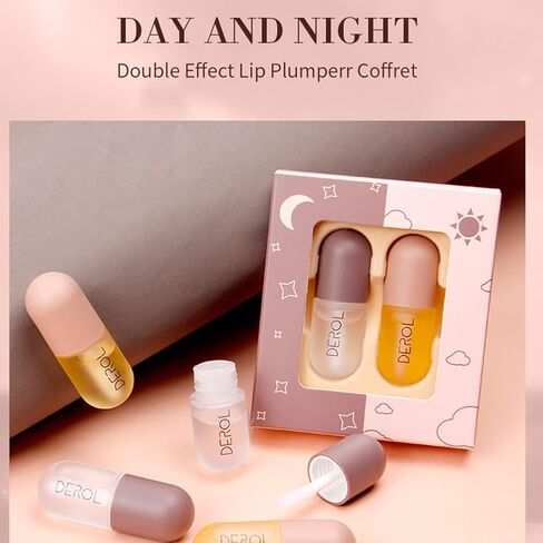 Lip Plumper, Lip Plumping Lip Gloss, Lip Care Serum, Lip Enhancer, Reduce Fine Lines, Increased Elasticity, Lip Enhancer for Fuller (Ginger+ Peppermint Lip Plumper Set) in Saudi Arabia