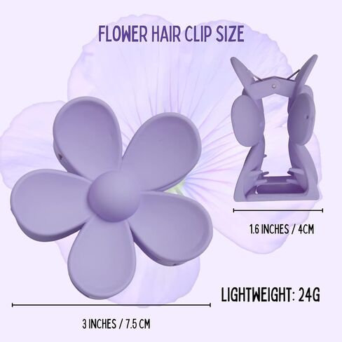 12 Pcs Flower Claw Clip Large Flower Hair Clip Matte Thick Cute Hair Claw Clip for Women Girls Hair Accessories by MLMOMVME (Bright Colorful color) in Saudi Arabia