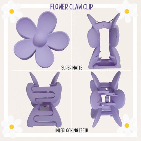 12 Pcs Flower Claw Clip Large Flower Hair Clip Matte Thick Cute Hair Claw Clip for Women Girls Hair Accessories by MLMOMVME (Bright Colorful color) in Saudi Arabia