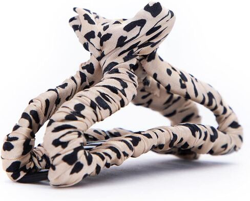 كيتش مشبك مخلب ملفوف بالقماش - مشابك طباعة جلد الفهد بجودة احترافية تستخدم لتصفيف الشعر والمزيد تساعد على الحفاظ على الشعر في مكانه in Kuwait