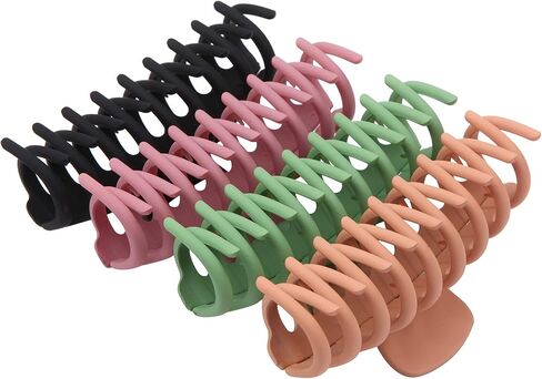 Large Hair Clips for Thick Hair, 10 PCS (5 color x 2 style available) Strong hold, Perfect for Women, Ladies and Girls.4 Inch Big Hair Claw for Heavy Hair (ANeutral Color) in Saudi Arabia