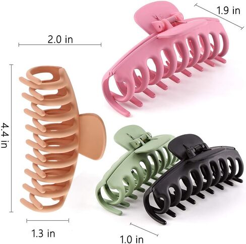 Large Hair Clips for Thick Hair, 10 PCS (5 color x 2 style available) Strong hold, Perfect for Women, Ladies and Girls.4 Inch Big Hair Claw for Heavy Hair (ANeutral Color) in Saudi Arabia