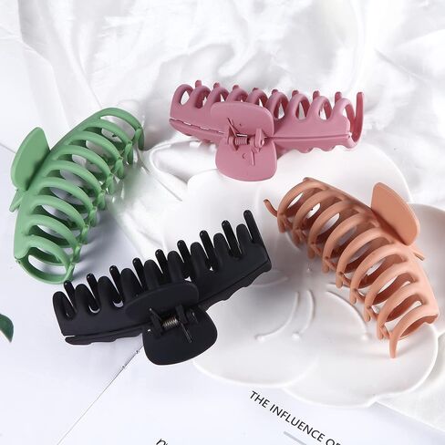 Large Hair Clips for Thick Hair, 10 PCS (5 color x 2 style available) Strong hold, Perfect for Women, Ladies and Girls.4 Inch Big Hair Claw for Heavy Hair (ANeutral Color) in Saudi Arabia