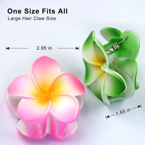 8pcs Flower Claw Clip Flower Hair Clips Hawaiian Hair Clips Large Cute Claw Clip Daisy Hair Clips Strong Hold Nonslip Hawaii Clips Plumeria Hair Barrettes for Women Girls Friend Gift in Saudi Arabia