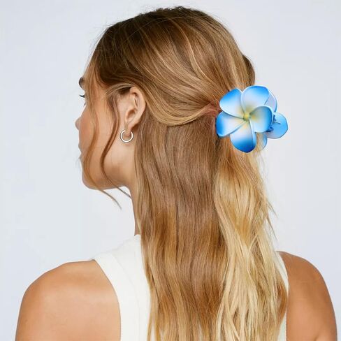 8pcs Flower Claw Clip Flower Hair Clips Hawaiian Hair Clips Large Cute Claw Clip Daisy Hair Clips Strong Hold Nonslip Hawaii Clips Plumeria Hair Barrettes for Women Girls Friend Gift in Saudi Arabia