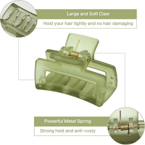 12 PCS Hair Claw Clips, Small Hair Clips for Women Girls, Mini Square Claw Clips, Rectangle Tiny Hair Jaw Clips, Non-slip Banana Clips Barrettes for Thin/ Medium Hair in Saudi Arabia