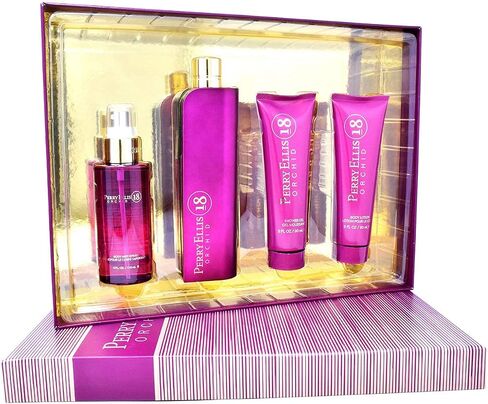 Perry Ellis Fragrances Perry ellis 18 orchid for women - 4-piece gift set, 3.4 Fl Ounce in Saudi Arabia