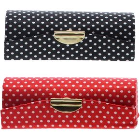 Motique Accessories Brown Polka Dot Lipstick Case With Mirror Purse Holder Set of 2 in Saudi Arabia