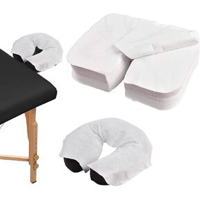 أغطية مسند الوجه للاستعمال مرة واحدة، 300 قطعة من كالولاري، غطاء مسند وجه مسطح فائق النعومة وغير لاصق، أغطية مسند رأس بيضاء لطاولات التدليك والكراسي وسرير السبا in Kuwait