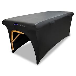 غطاء سرير رموش مناسب قابل للمسح، وقابل لإعادة الاستخدام ومقاوم للماء، غطاء حماية ممتاز لسرير رموش أو طاولة تدليك بطول 6 أقدام، غطاء سرير سبا من الجلد النباتي، غطاء سرير سبا (72 بوصة × 30 بوصة × 30 بوصة، أسود) in Kuwait