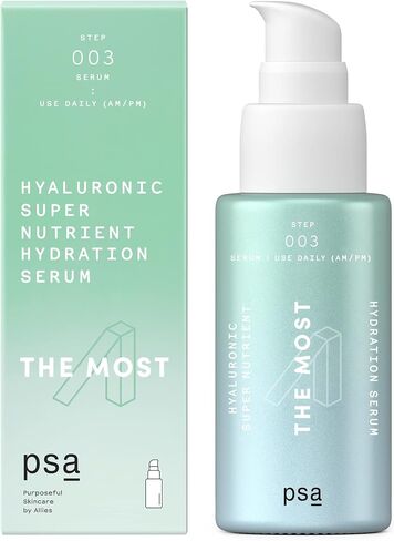 PSA THE MOST Hyaluronic Antioxidant Super Nutrient Hydration Serum: Hydrating & Plumping Serum with Multiple Hyaluronic Acid Complex, Bisabolol, Kombucha. 30 ml / 1 oz. in Saudi Arabia